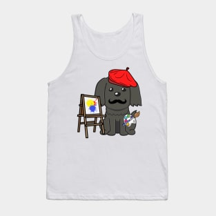 Funny black dog is a painter Tank Top